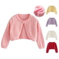 thumbnail image 1 of Lumosvexa Girls Knit Cardigan, One Button Closure Long Sleeve Breathable Fall Trendy Cute Jacket White 10-12, 1 of 6