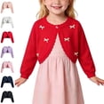 thumbnail image 1 of Lumosvexa Girls Knit Cardigan Sweater, Crew Neck Knitted Soft Long Sleeve Fall Cute Cotton Jacket Beige 3, 1 of 10