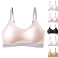 thumbnail image 1 of Lumosvexa Girls Sports Bra, Comfort Soft Active Support Wireless Breathable Cami Bralette Cotton Padded Bra White 10-12, 1 of 5