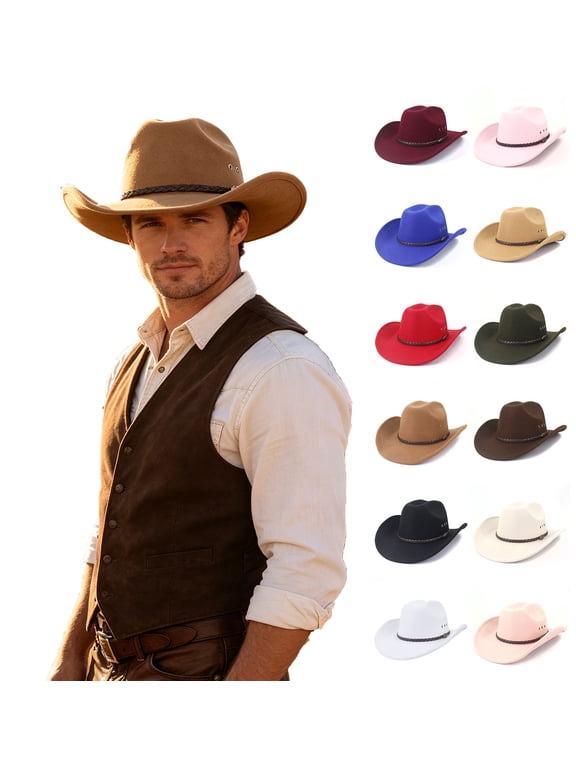 Men's Cowboy Hat Lightweight Soft Comfort Solid Color Fall Daily Casual Hat