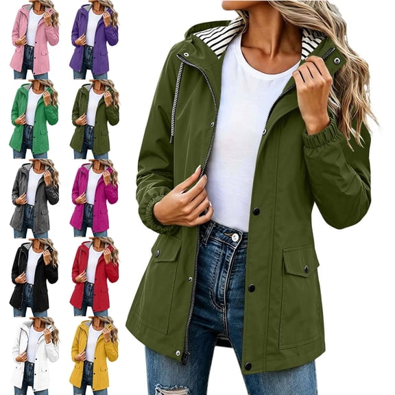 Lumosvexa Plus Size Windbreaker Jacket for Womens Lightweight Jackets Outdoor Hiking Pocket Solid Color Lightweight Hood Raincoat Red Size 4XL