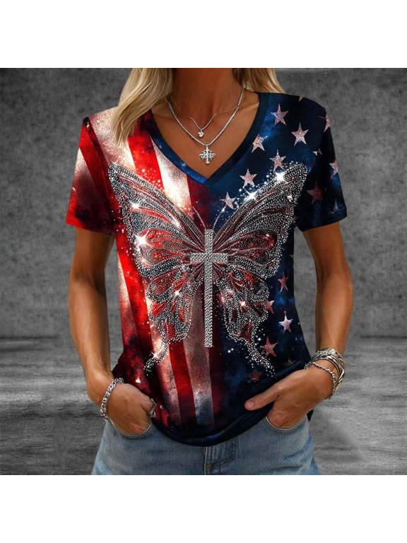 Summer Plain Short Shirt Sleeved Womens Casual T-Shirt Top Crew Neck V-neck T-Shirt Red Size 2XL