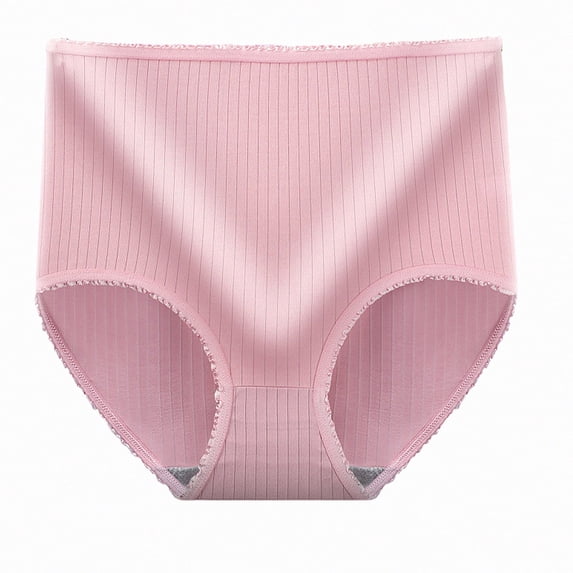 Lumosvexa Women's Cotton Briefs Breathable Soft High Waist Comfortable Monthly Heavy Underwear Pink XL