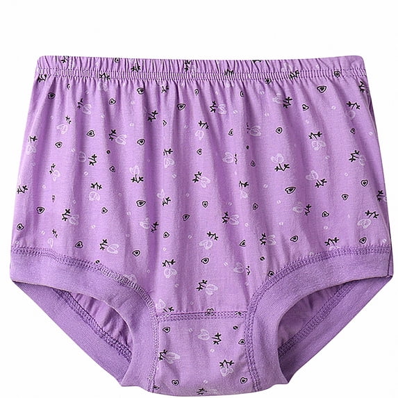 Lumosvexa Women's Floral Briefs Comfortable Breathable Cotton Plus Size Daily Trendy Soft Panties L