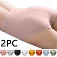 thumbnail image 1 of Lumosvexa Women's Period Cotton Panties 2 Pack Soft Skinny Elastic Waist Lightweight Comfort Daily Briefs Pink XL, 1 of 5