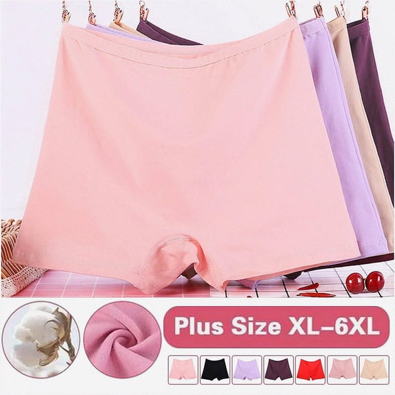 Lumosvexa Women's Plus Size Briefs High Waist Soft Comfortable Stretch Breathable Daily Home Triangle Panties Pink XL