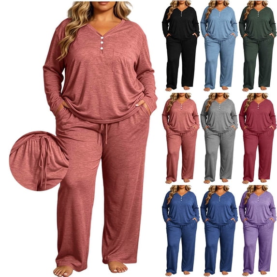 Lumosvexa Womens 2 Piece Plus Size Sets Womens Relaxed Fit T Shirt and Pants Set Black Size 4XL