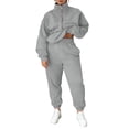 thumbnail image 1 of Lumtrix 2 Piece Sets for Women 1/2 Zip Sweatsuit Oversized Sweatshirt Casual Sweatpant With Pockets 2026 Matching Outfit Fall Tracksuit Light Gray M, 1 of 5