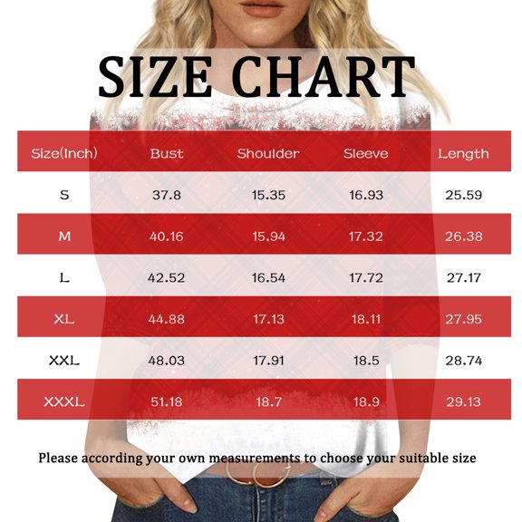 Lumtrix 3/4 Length Sleeve Womens Christmas Tops 2026 Cute Snowflakes Pattern Round Neck Holiday Daily Wear Spring Fall Fashion Tops 2026 Vermilion S