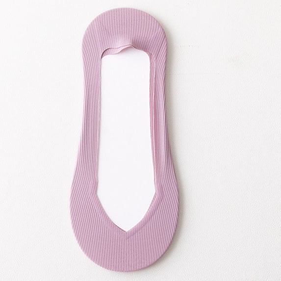 Lumtrix 5 Pairs No Show Socks Womens for Flats Loafers,No See Footies Ribbed Non Slip Liner Thin Ribbed Sock Purple One Size
