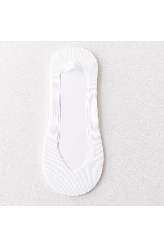 5 Pairs No Show Socks Womens for Flats Loafers,No See Footies Ribbed Non Slip Liner Thin Ribbed Sock White One Size