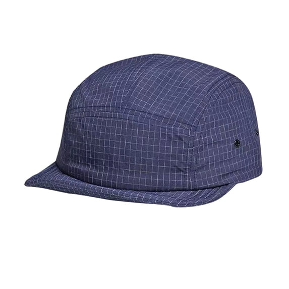 Lumtrix 5 Panel Short Brim Baseball Caps for Men Women Plaid Dad Hats Casual Flat-Bill Hats Navy One Size
