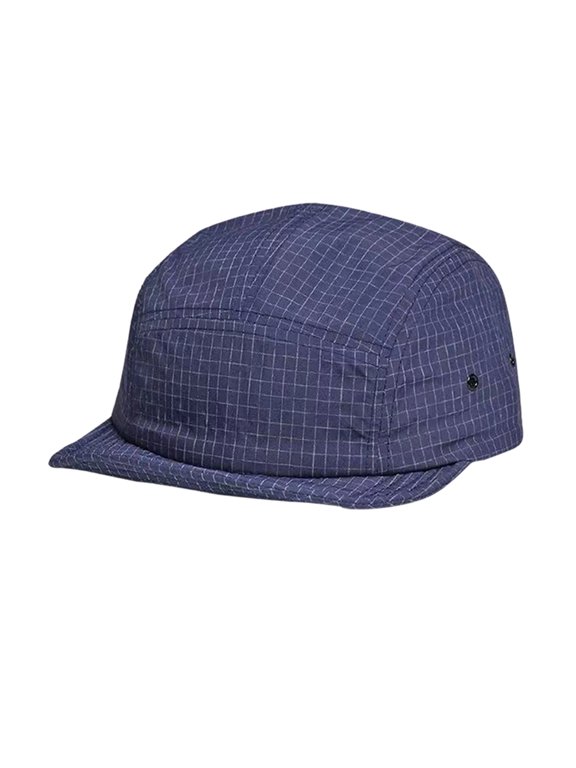 5 Panel Short Brim Baseball Caps for Men Women Plaid Dad Hats Casual Flat-Bill Hats Navy One Size