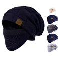 thumbnail image 1 of Lumtrix Beanie Hat For Men And Women Winter Warm Hats Knit Slouchy Thick Fleece Lined Skull Cap With Face Cover Black One Size, 1 of 5