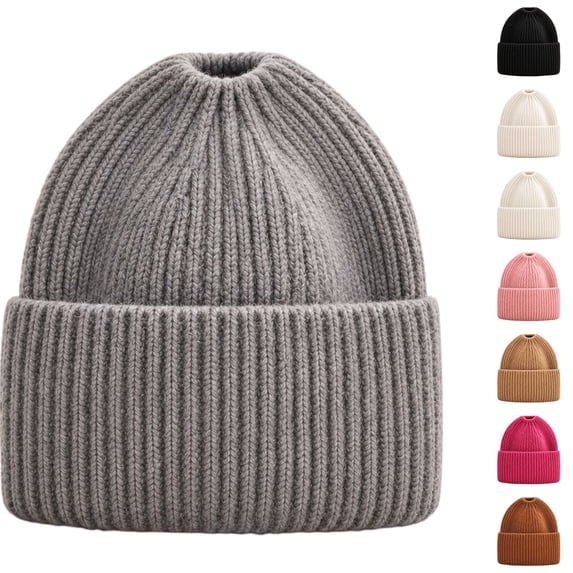 Lumtrix Beanie Hat for Women Winter Warm Knit Ponytail Beanies Hats Skull Cap Cold Weather Stocking Caps For Winter, Running, Skating, Traveling, Camping, Outdoor Gray One Size