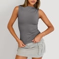 thumbnail image 1 of Lumtrix Boat Neck Tank Tops For Women Seamless Shirts Cute Casual Basic Sim Fitted Summer Going Out Crop Tops Gray M, 1 of 5