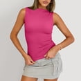 thumbnail image 1 of Lumtrix Boat Neck Tank Tops For Women Seamless Shirts Cute Casual Basic Sim Fitted Summer Going Out Crop Tops Hot Pink XL, 1 of 6