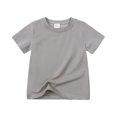 thumbnail image 1 of Lumtrix Boys Short Sleeve T-Shirts Oversize Crew Neck Top for Chlid Trendy Solid Color Cotton Clothes for Girl Light Gray 100, 1 of 3