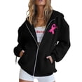 thumbnail image 1 of Lumtrix Breast Cancer Awareness Hoodies Zip Up For Women Track Jackets Long Sleeve Pink Ribbon Awareness Hoodies Jacket With Pockets Black M, 1 of 6