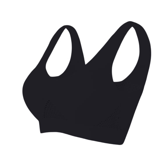 Lumtrix Breathable Anti-Sagging Sports Bras For Women Plus Size Wireless Bras With Lift-Up Mesh High Support Black 40
