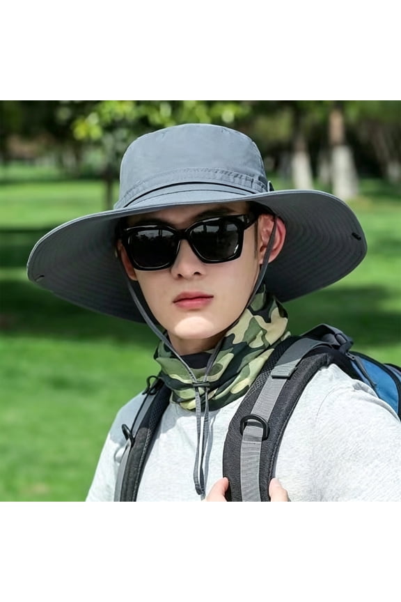Bucket Hat Unisex Hiking Outdoor Fishing Hunting Safari Packable UV Protection Boonie Hat Dark Gray One Size