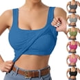 thumbnail image 1 of Lumtrix Built in Bra Tank Tops for Women Ribbed Scoop Neck Slim Fit Sleeveless Going Out Summer Tops Light Gray S, 1 of 8