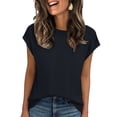 thumbnail image 1 of Lumtrix Cap Sleeve Sweater Vest for Women 2026 Spring Summer Crew Neck Casual Loose Business Tops Western Vacation Tees Black 2XL, 1 of 5