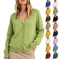 thumbnail image 1 of Lumtrix Cardigans Sweater For Women Warm Lightweight Button Front Cardigan Oversized Long Sleeve V Neck Cozy Sweaters Dressy Casual Tops Mint Green M, 1 of 5