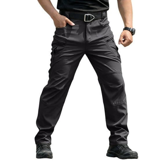 Lumtrix Cargo Pants For Men Construction Hiking Work Pants Lightweight Breathable Travel Pant With Multi Pockets Black M