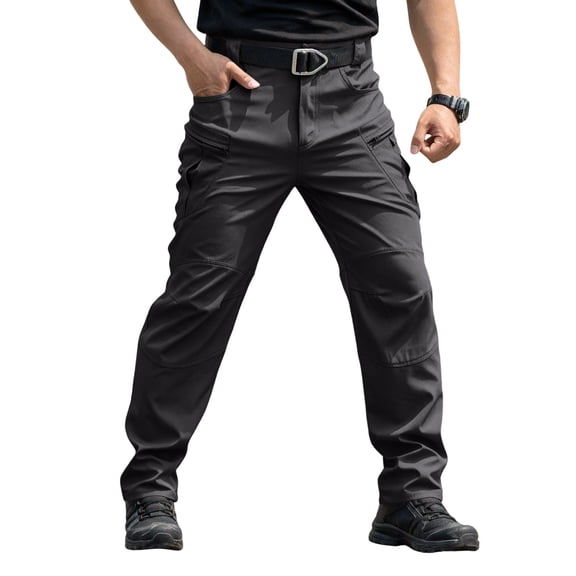 Lumtrix Cargo Pants For Men Construction Hiking Work Pants Lightweight Breathable Travel Pant With Multi Pockets Black S
