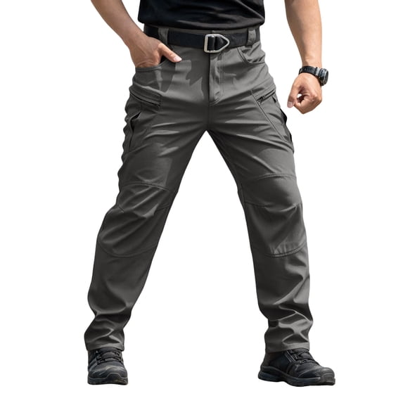 Lumtrix Cargo Pants For Men Construction Hiking Work Pants Lightweight Breathable Travel Pant With Multi Pockets Gray M