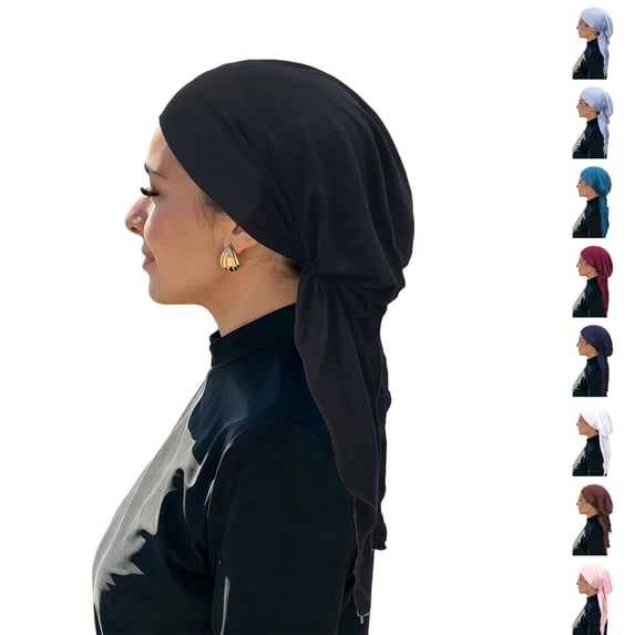 Lumtrix Chemo Headwear For Women Turban Headwear For Cancer Patients Headwrap Loss Cover Lightweight Head Covering Cap Black