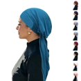 thumbnail image 1 of Lumtrix Chemo Headwear For Women Turban Headwear For Cancer Patients Headwrap Loss Cover Lightweight Head Covering Cap Blue, 1 of 4