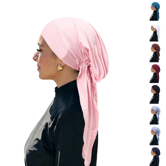 Lumtrix Chemo Headwear For Women Turban Headwear For Cancer Patients Headwrap Loss Cover Lightweight Head Covering Cap Light pink