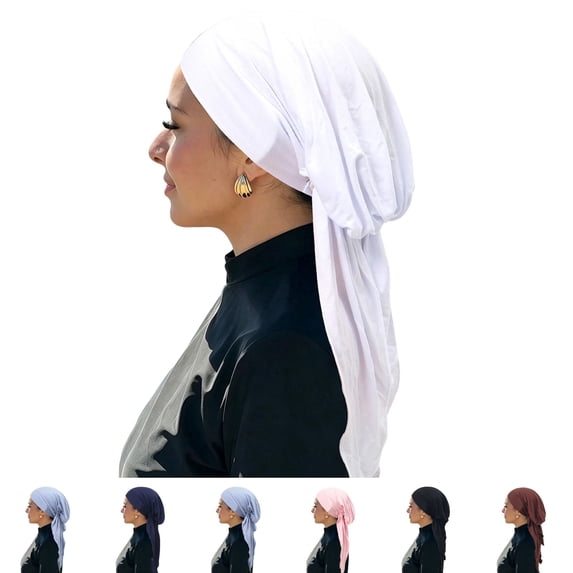 Lumtrix Chemo Headwear For Women Turban Headwear For Cancer Patients Headwrap Loss Cover Lightweight Head Covering Cap White