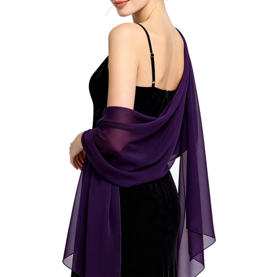 Lumtrix Chiffon Shawls and Wraps for Evening Dresses Women Elegant Soft Sheer Wraps Wedding Bridal Scarf W One Size