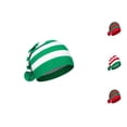 thumbnail image 1 of Lumtrix Christmas Knitted Elf Hats Santa Hat For Adults Xmas Beanie Winter Hats With Pompom Crochet Caps For Women Men Green One Size, 1 of 5