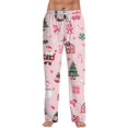 thumbnail image 1 of Lumtrix Christmas Mens Pajama Pants Christmas Santa Print Cotton Drawstring Cozy Soft Warm Loose Fit Wide Leg Lounge Pjs Pants Pink XL, 1 of 7