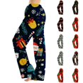 thumbnail image 1 of Lumtrix Christmas Pajamas For Women Casual Pants Sleep Bottom Funny Vintage Illustration Graphci Holiday Sleepwear Blue 2XL, 1 of 6