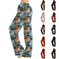 thumbnail image 1 of Lumtrix Christmas Pajamas For Women Casual Xmas Snowman Print Pajamas Bottoms Dressy Casual Elastic Waist Palazzo Pants Fall Pajamas Mint Green L, 1 of 6