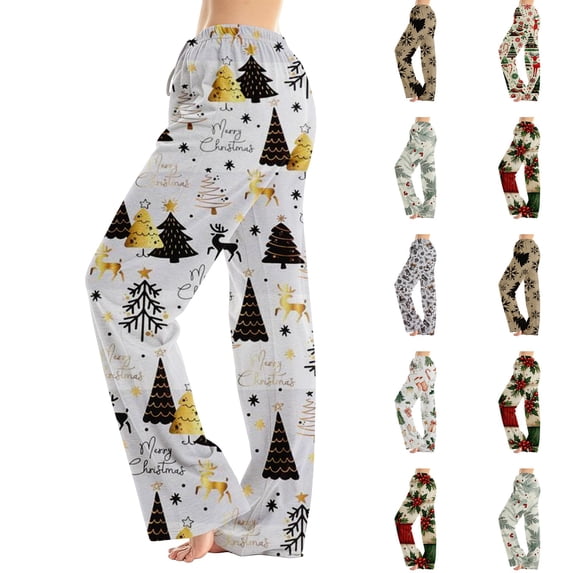 Lumtrix Christmas Pajamas For Women Cute Funny Xmas Tree Graphci Pj Sleepwear Cute Lounge Elastic Waist Fall Winter Pajamas Green L