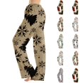 thumbnail image 1 of Lumtrix Christmas Pajamas For Women Lightweight Pants Sleep Bottom Trendy Snowflakes And Xmas Tree Graphic Elastic Waist Pj Pants Brown S, 1 of 6