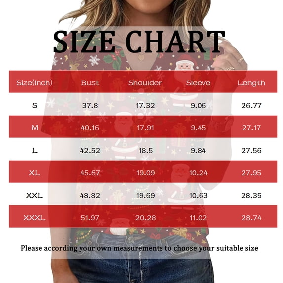 Lumtrix Christmas Tops For Women Short Sleeve V Neck Button Down Business Work Graphic Holiday Daily Wear Red 2XL