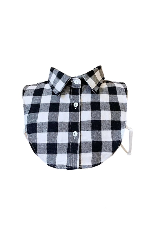Classic Plaid Fake Collar for Mne Women Detachable Collar Half Shirts Blouse False Collar Top Black One Size