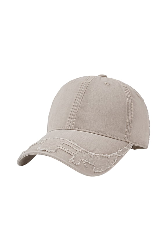 Classic Vintage Distressed Baseball Soft Caps Adjustable Strapback Retro Dad Hat For Women Men Beige One Size