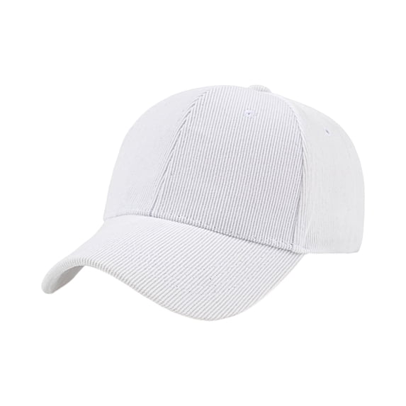 Lumtrix Corduroy Baseball For Women Men Adjustable Straps Vintage Low Solid Color Dad Hat Outdoor Travel White One Size