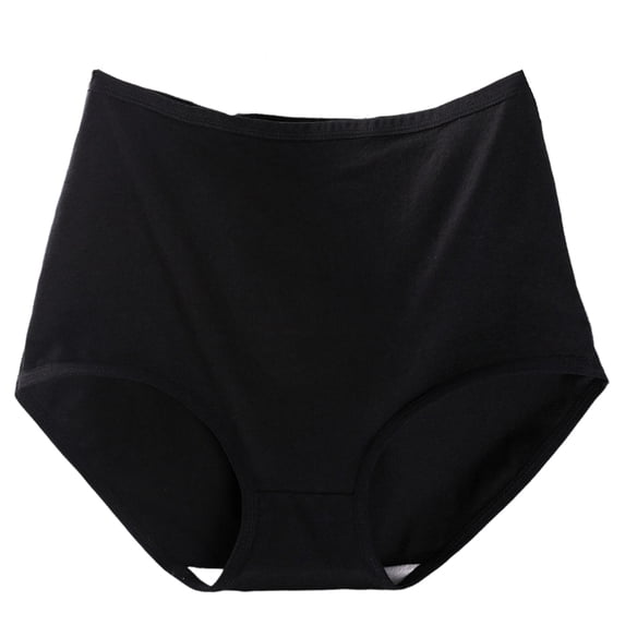 Lumtrix Cotton Panties for Women High Waisted Full Coverage Stretch Briefs Soft Breathable Underwear Black XL