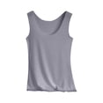 thumbnail image 1 of Lumtrix Cotton Tank Tops For Women Scoop Neck Shirt Sleeveless Shirts Ice Silk Breathable Camisole Vest Top Gray XL, 1 of 4
