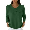 thumbnail image 1 of Lumtrix Cozy Sweaters For Women 2026 Knitted Casual Loose Pullover Fashion Shawl Collar Long Sleeve Fall Spring Clothes Trendy Tops Green XL, 1 of 5