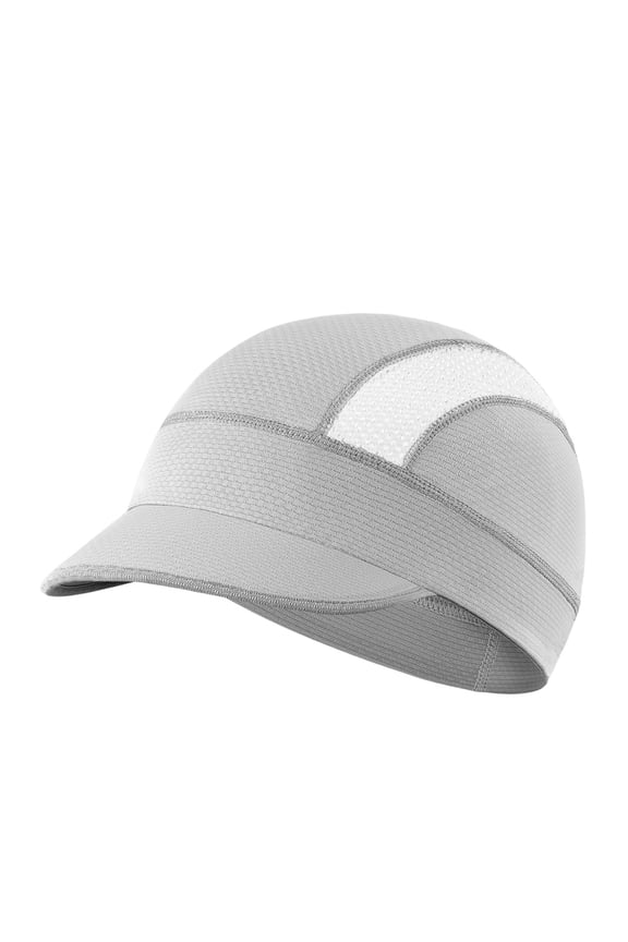 Cycling Cap for Men Women Cooling Skull Cap Helmet Liner with Sun Visor Short Brim Sun Protection Hats Gray one size